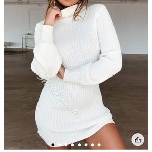 NWOT Polyester Turtleneck Bodycon Dress